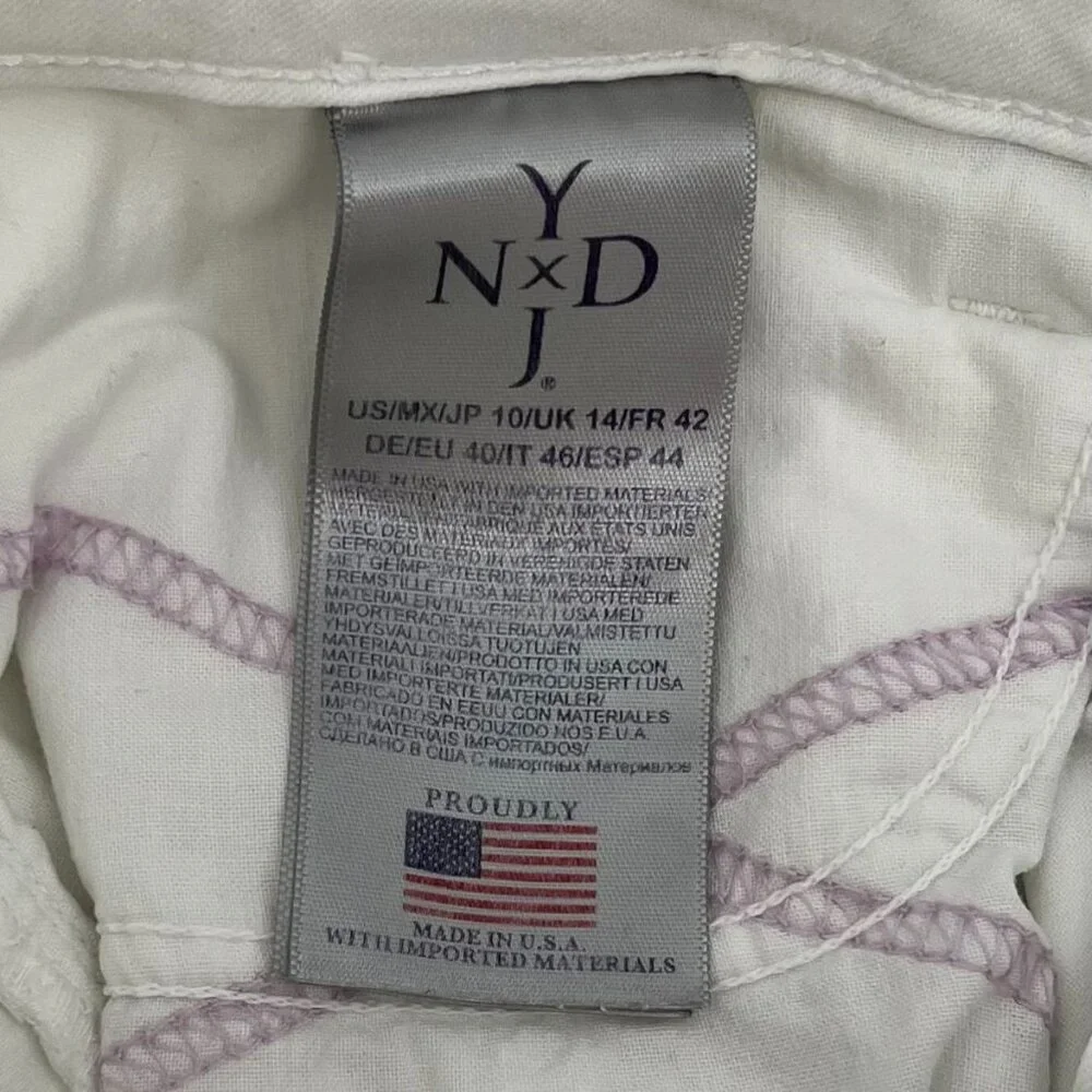 NYDJ Womens Clarissa Ankle Skinny Jeans Size 10 White Denim Lift Tuck Stretch US